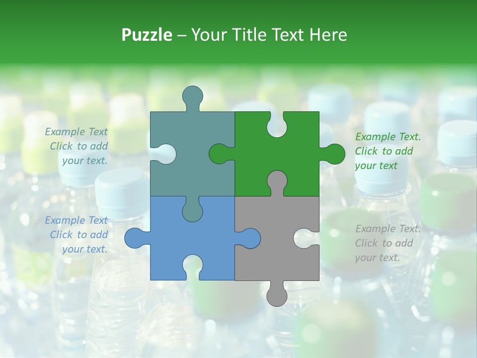 A Group Of Bottled Water Bottles Sitting On Top Of A Table PowerPoint Template