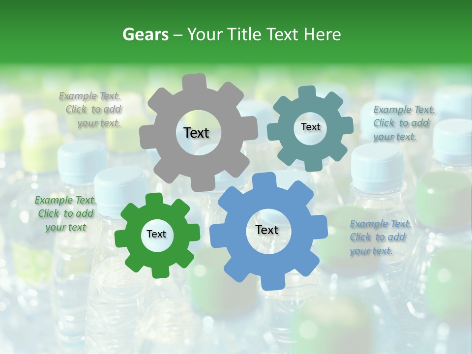 A Group Of Bottled Water Bottles Sitting On Top Of A Table PowerPoint Template