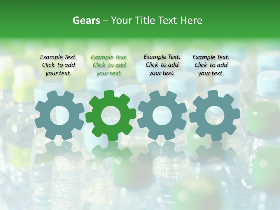 A Group Of Bottled Water Bottles Sitting On Top Of A Table PowerPoint Template