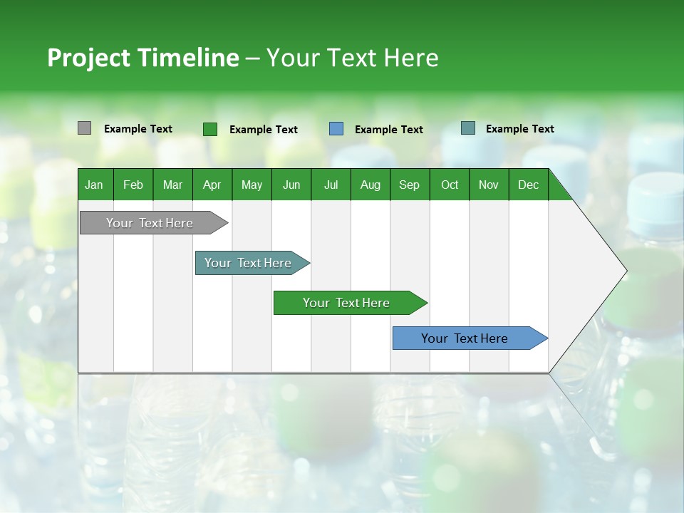 A Group Of Bottled Water Bottles Sitting On Top Of A Table PowerPoint Template