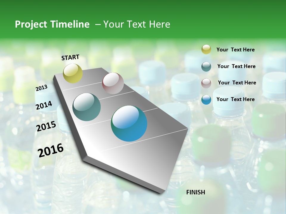 A Group Of Bottled Water Bottles Sitting On Top Of A Table PowerPoint Template