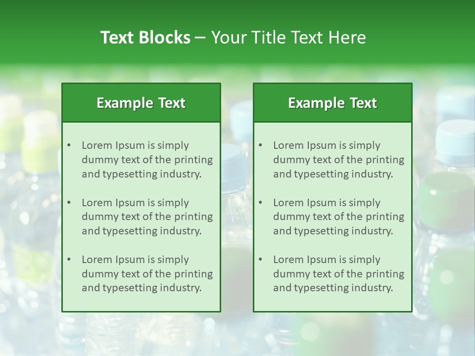 A Group Of Bottled Water Bottles Sitting On Top Of A Table PowerPoint Template