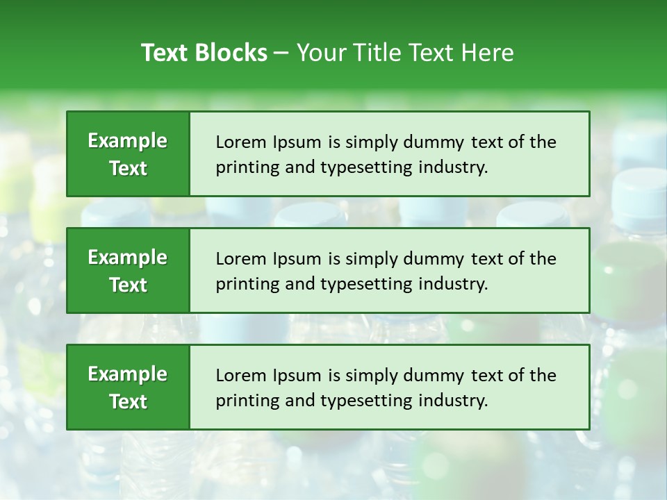 A Group Of Bottled Water Bottles Sitting On Top Of A Table PowerPoint Template