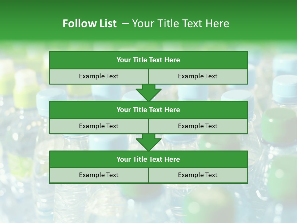 A Group Of Bottled Water Bottles Sitting On Top Of A Table PowerPoint Template