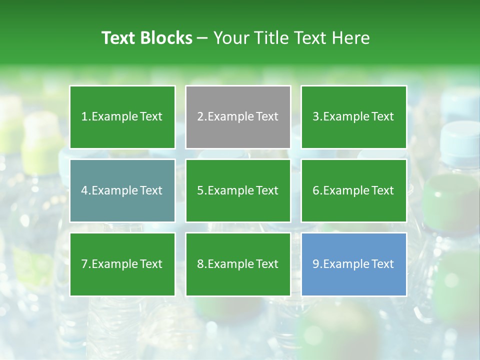 A Group Of Bottled Water Bottles Sitting On Top Of A Table PowerPoint Template