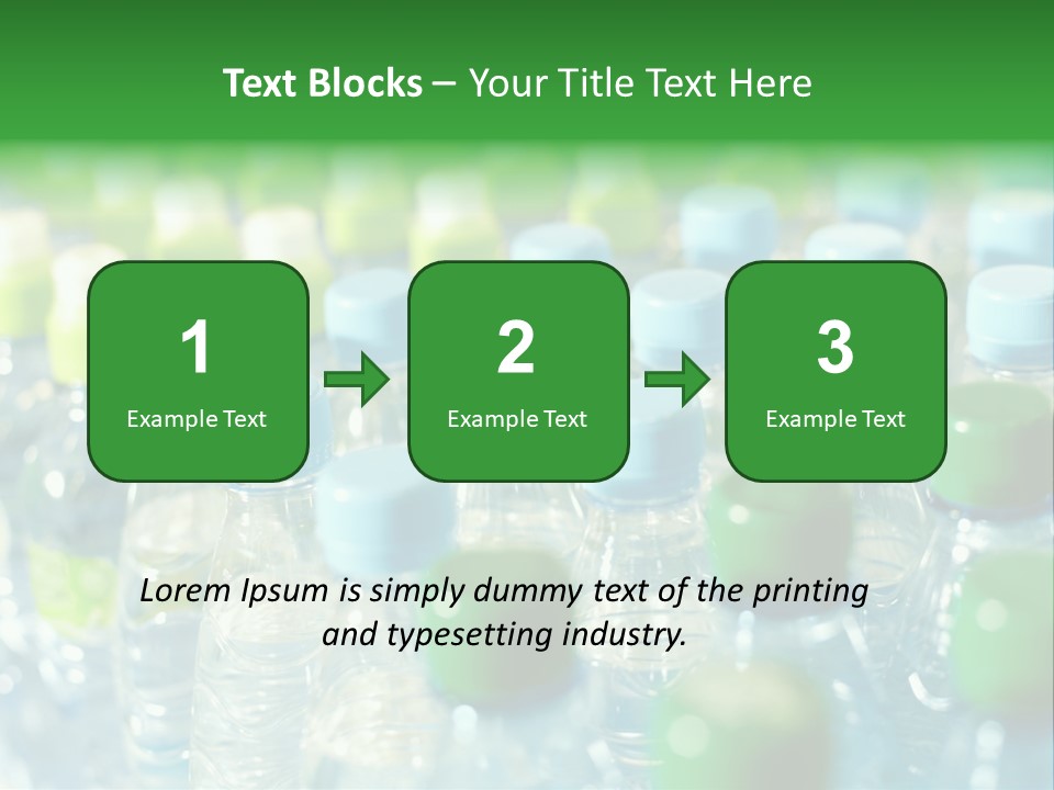 A Group Of Bottled Water Bottles Sitting On Top Of A Table PowerPoint Template