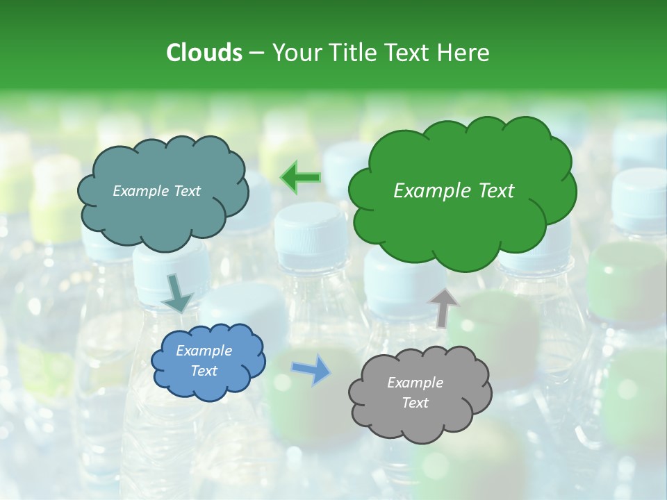 A Group Of Bottled Water Bottles Sitting On Top Of A Table PowerPoint Template