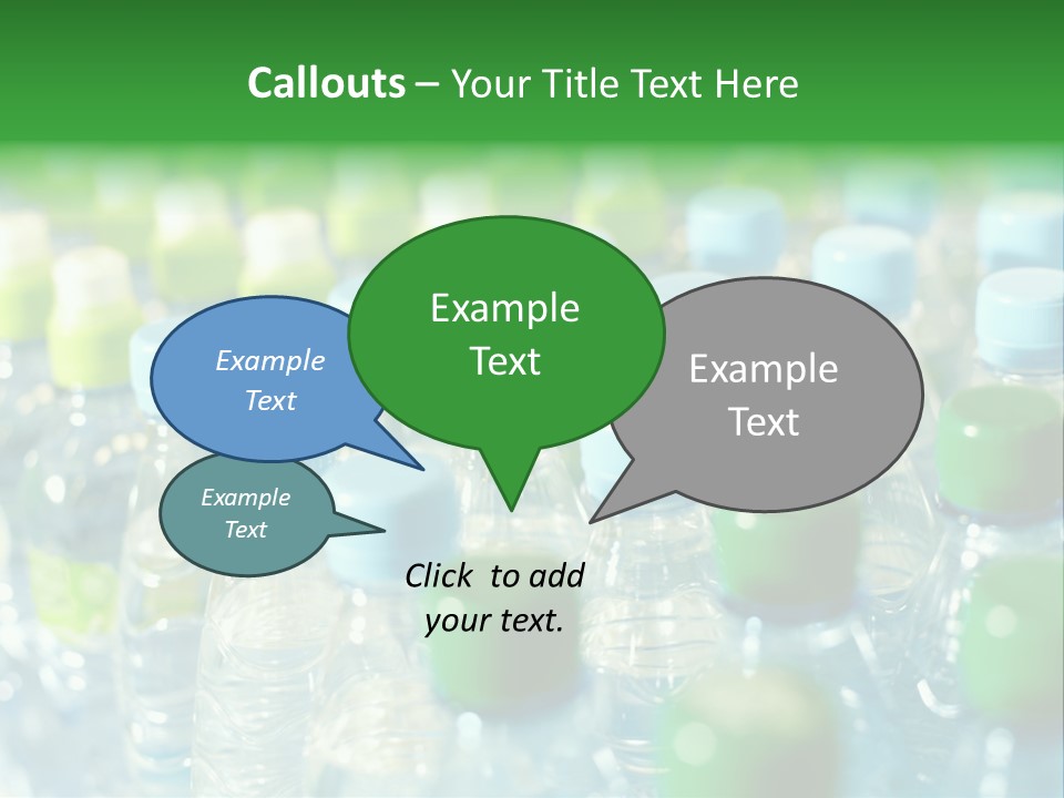 A Group Of Bottled Water Bottles Sitting On Top Of A Table PowerPoint Template