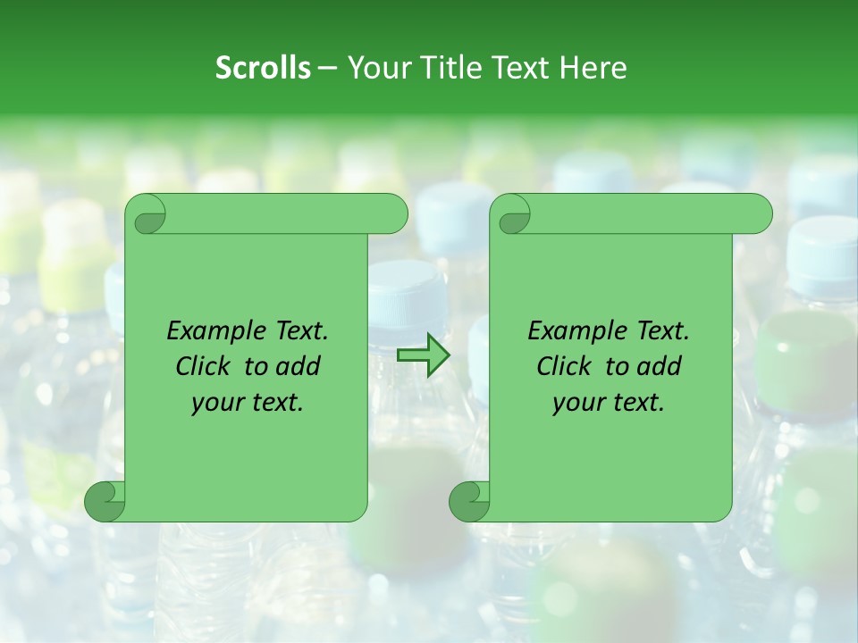 A Group Of Bottled Water Bottles Sitting On Top Of A Table PowerPoint Template