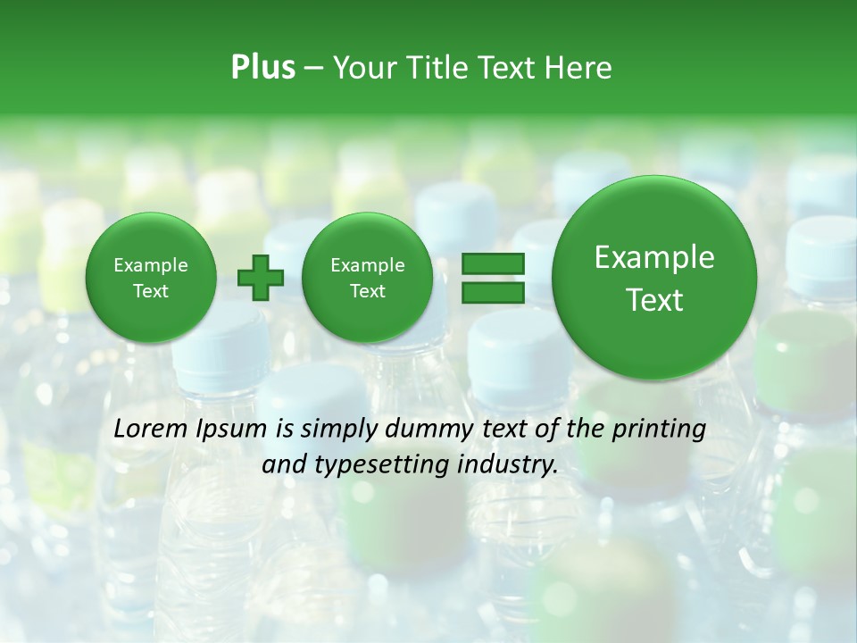 A Group Of Bottled Water Bottles Sitting On Top Of A Table PowerPoint Template