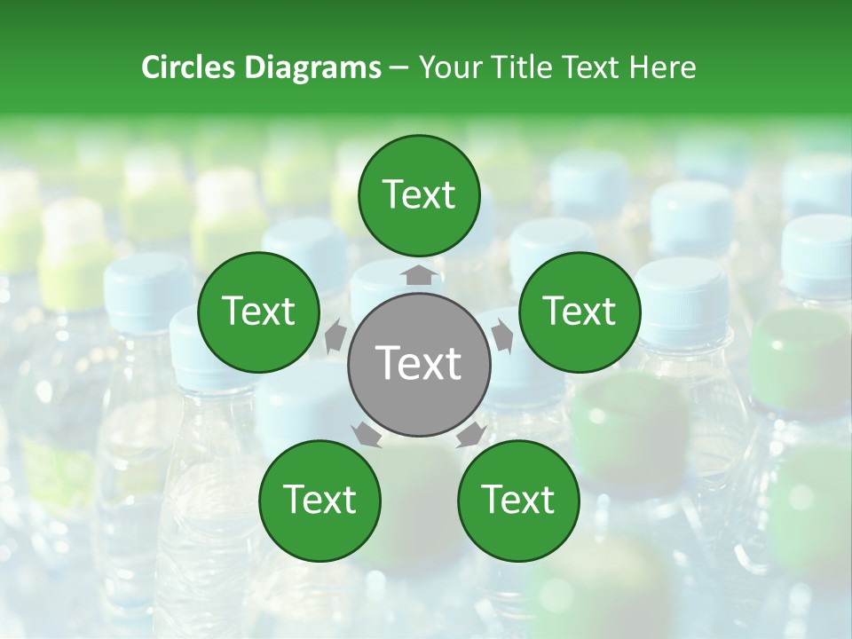 A Group Of Bottled Water Bottles Sitting On Top Of A Table PowerPoint Template