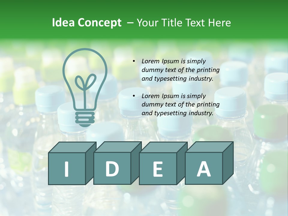 A Group Of Bottled Water Bottles Sitting On Top Of A Table PowerPoint Template