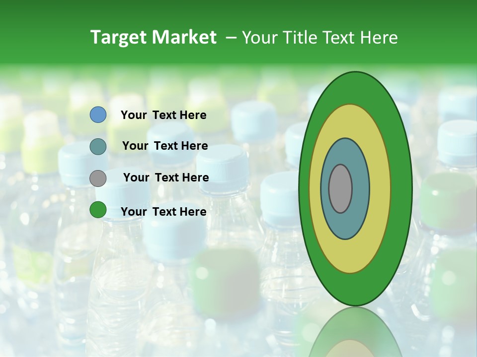 A Group Of Bottled Water Bottles Sitting On Top Of A Table PowerPoint Template