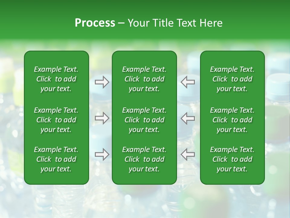 A Group Of Bottled Water Bottles Sitting On Top Of A Table PowerPoint Template