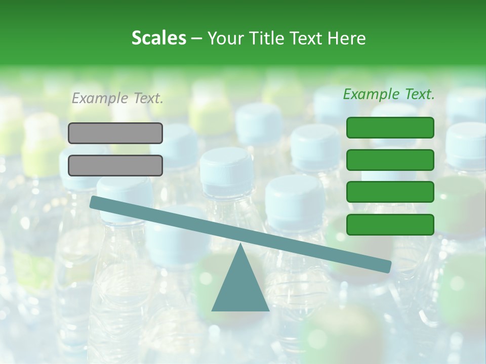A Group Of Bottled Water Bottles Sitting On Top Of A Table PowerPoint Template