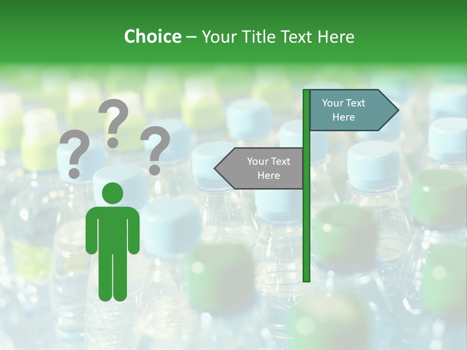 A Group Of Bottled Water Bottles Sitting On Top Of A Table PowerPoint Template