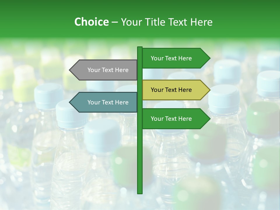 A Group Of Bottled Water Bottles Sitting On Top Of A Table PowerPoint Template