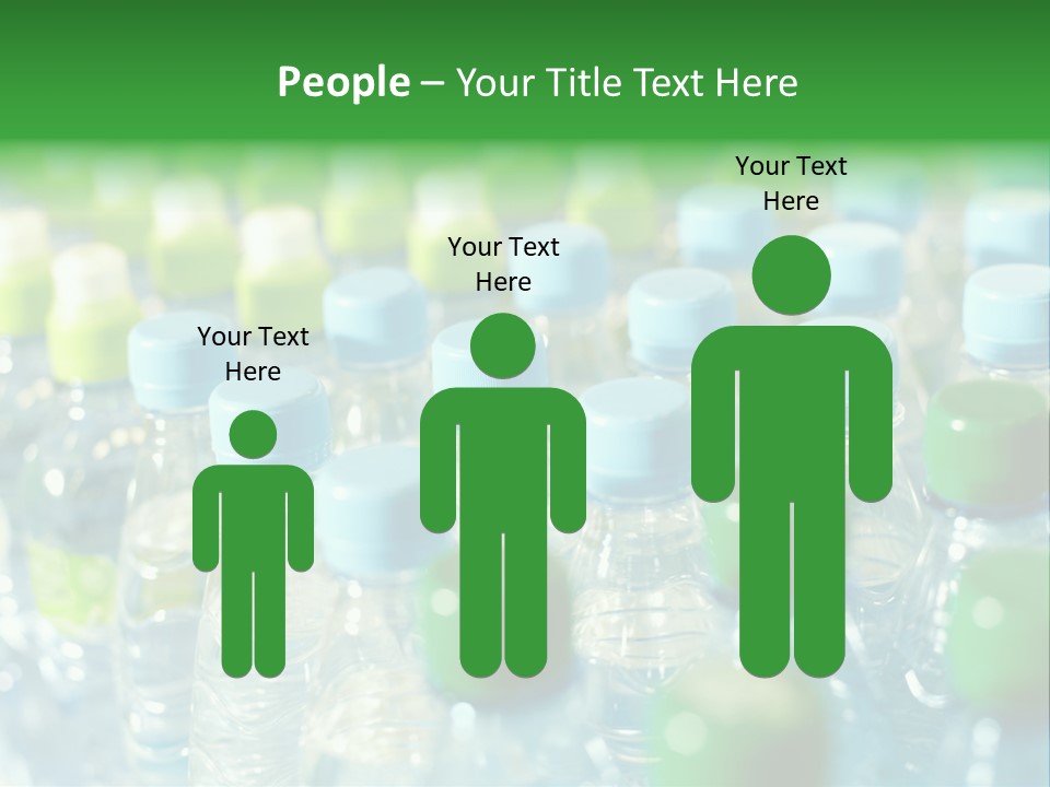 A Group Of Bottled Water Bottles Sitting On Top Of A Table PowerPoint Template