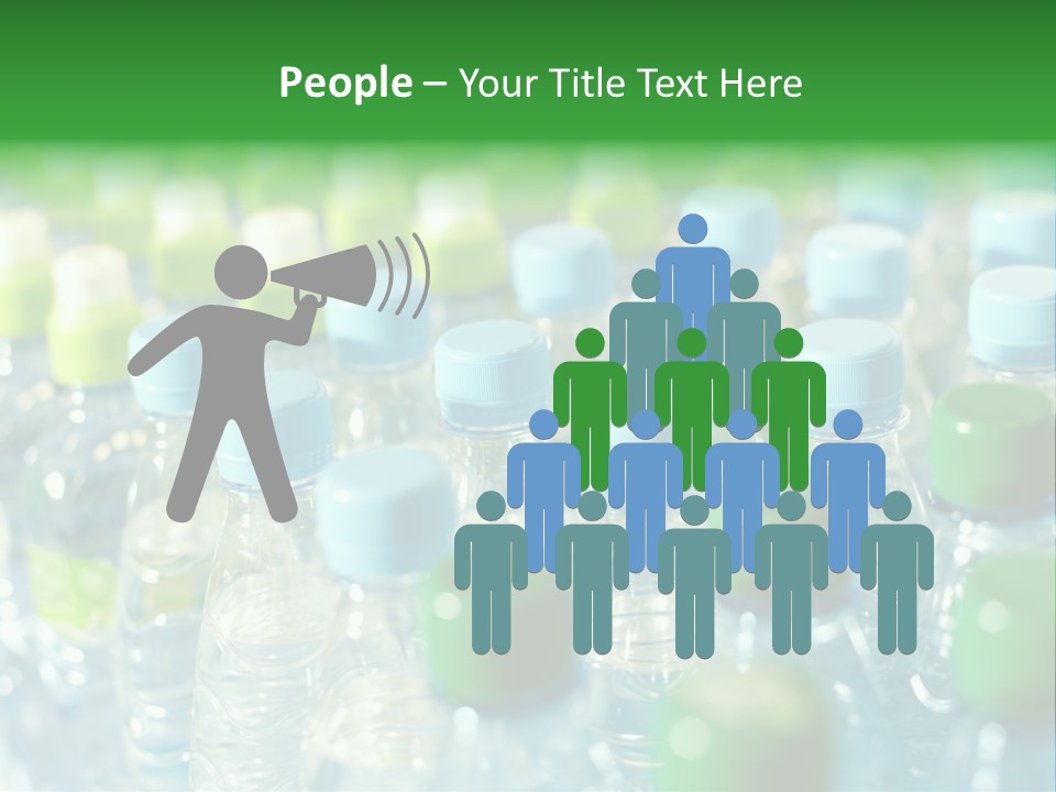 A Group Of Bottled Water Bottles Sitting On Top Of A Table PowerPoint Template