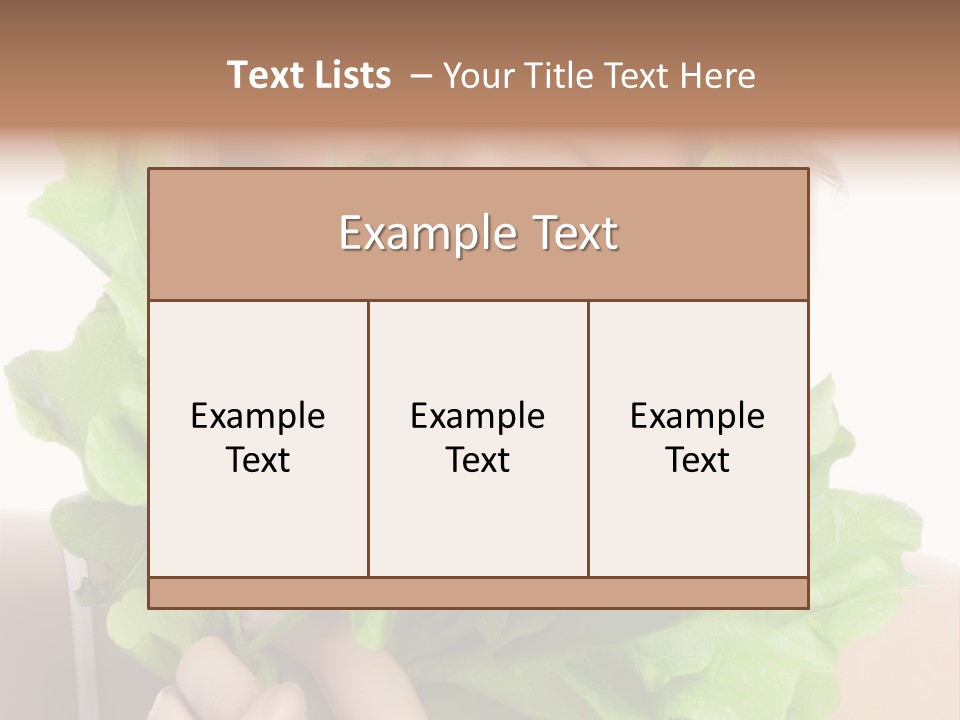 Beautiful Vegetable Cosmetics PowerPoint Template