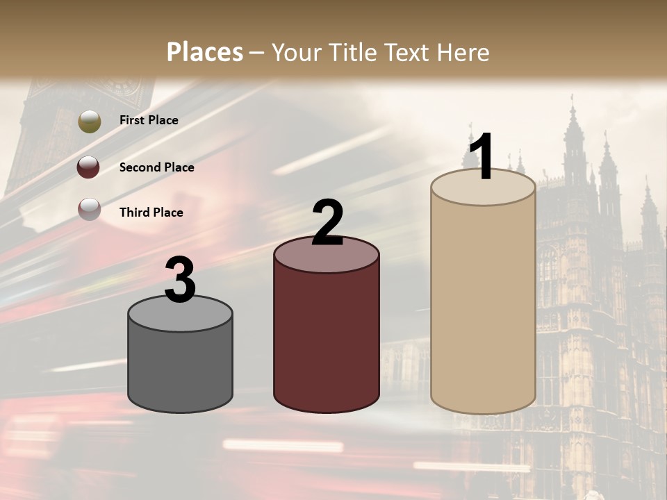 A Red Double Decker Bus Driving Down A Street PowerPoint Template