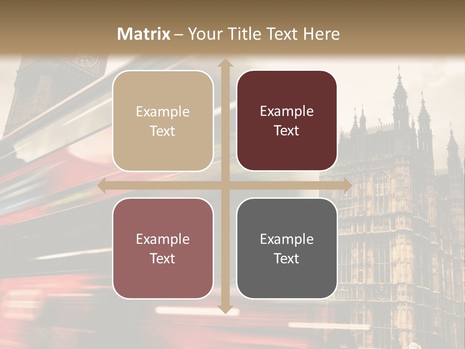 A Red Double Decker Bus Driving Down A Street PowerPoint Template