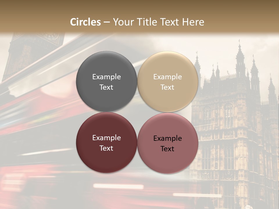 A Red Double Decker Bus Driving Down A Street PowerPoint Template