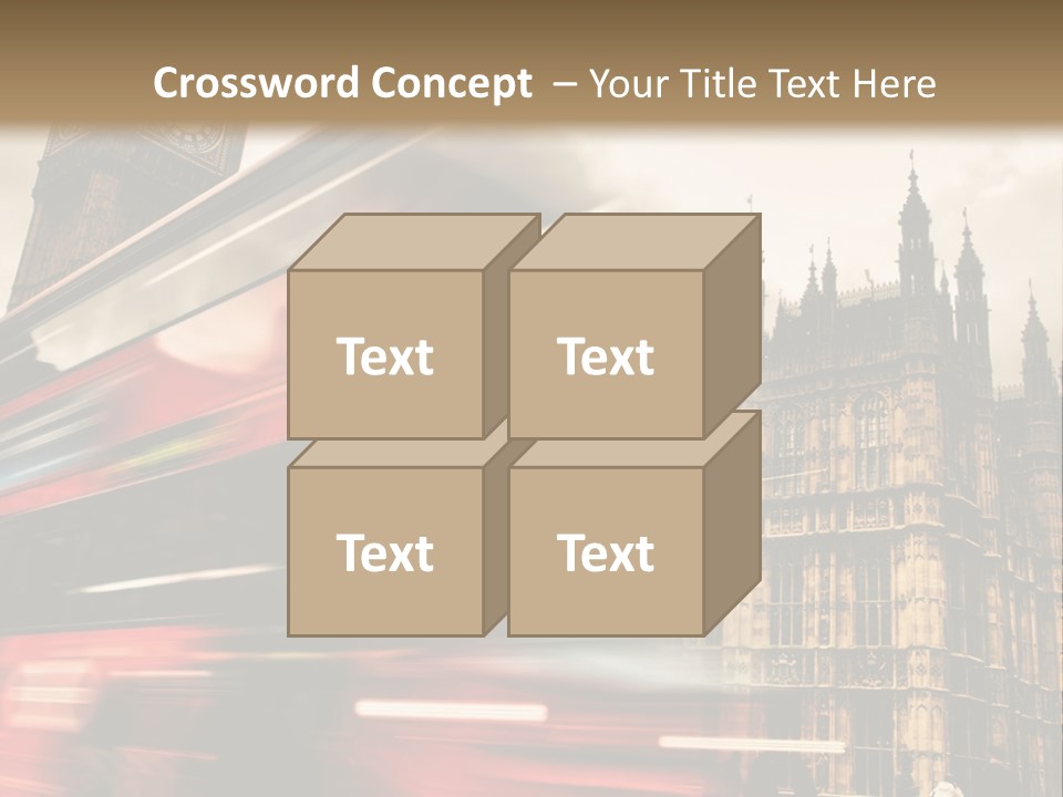 A Red Double Decker Bus Driving Down A Street PowerPoint Template