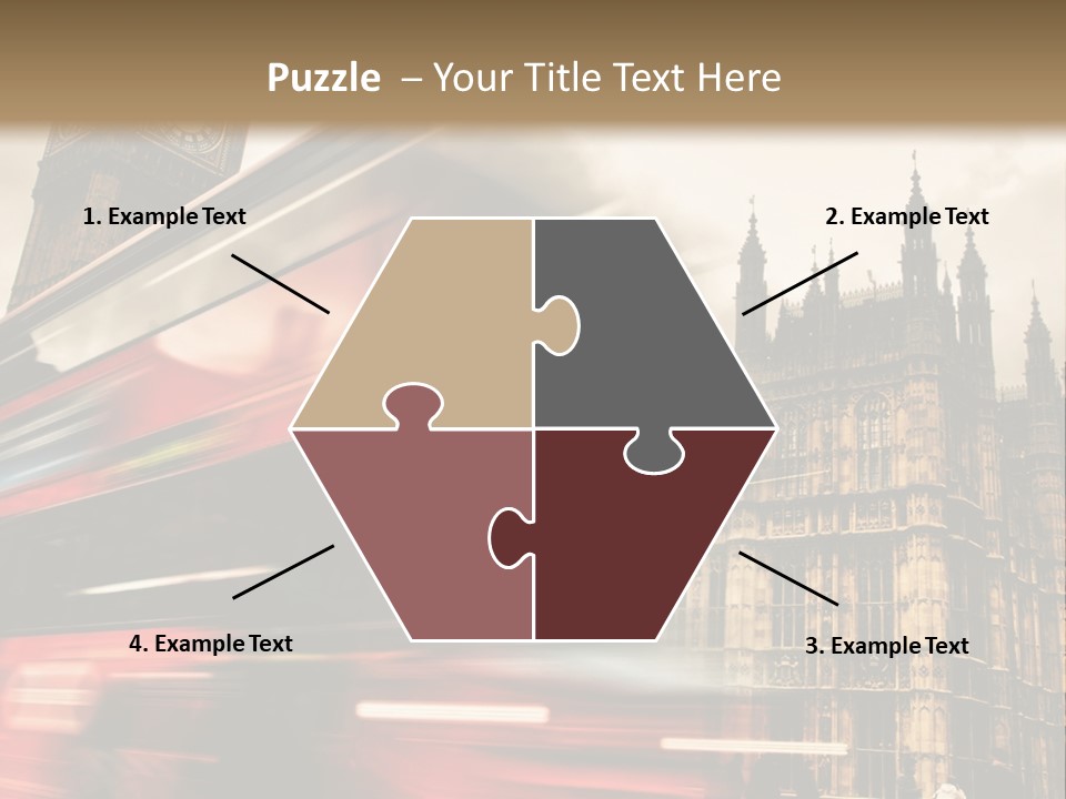 A Red Double Decker Bus Driving Down A Street PowerPoint Template