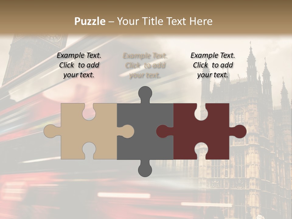 A Red Double Decker Bus Driving Down A Street PowerPoint Template