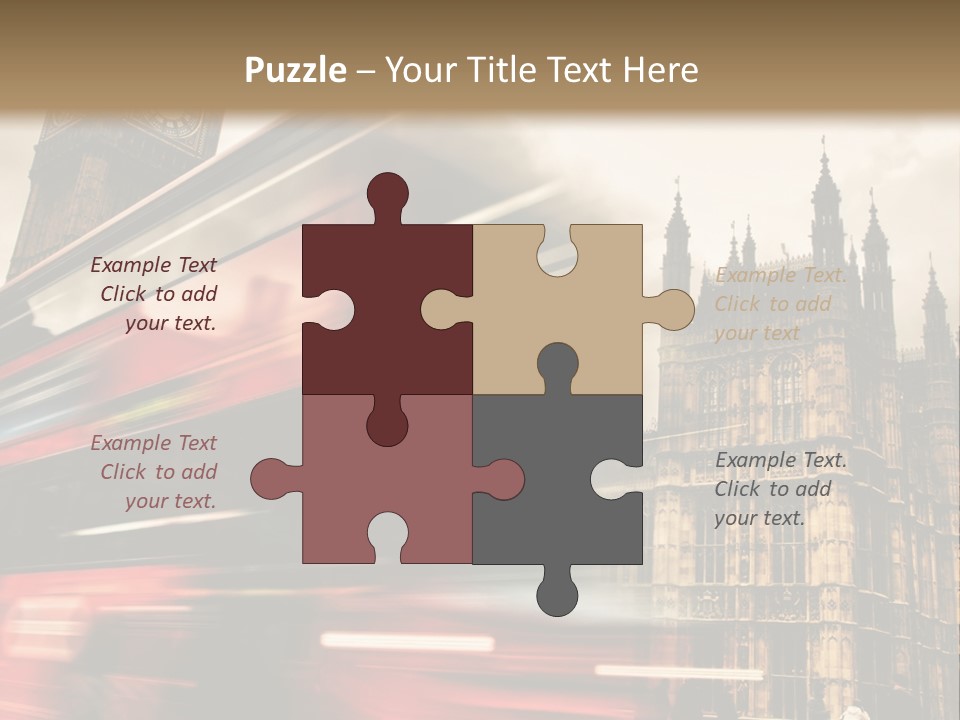 A Red Double Decker Bus Driving Down A Street PowerPoint Template