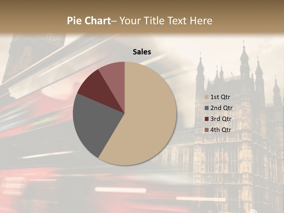 A Red Double Decker Bus Driving Down A Street PowerPoint Template