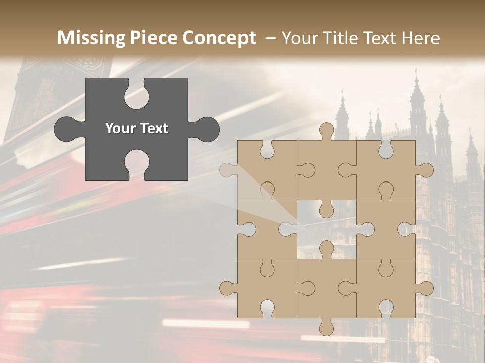 A Red Double Decker Bus Driving Down A Street PowerPoint Template