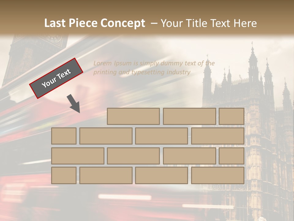 A Red Double Decker Bus Driving Down A Street PowerPoint Template