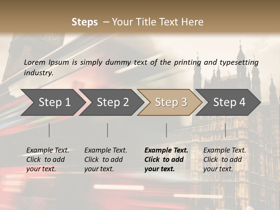A Red Double Decker Bus Driving Down A Street PowerPoint Template
