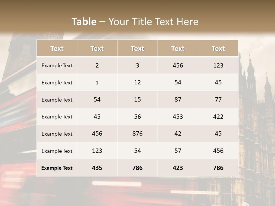 A Red Double Decker Bus Driving Down A Street PowerPoint Template