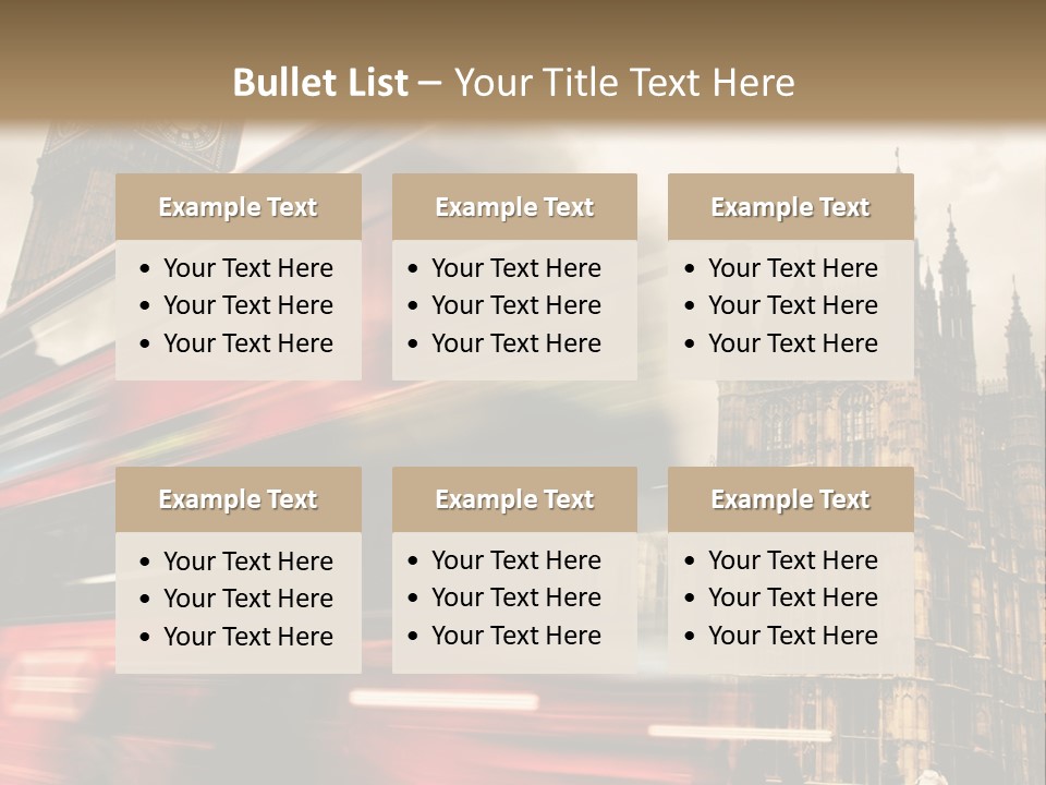 A Red Double Decker Bus Driving Down A Street PowerPoint Template