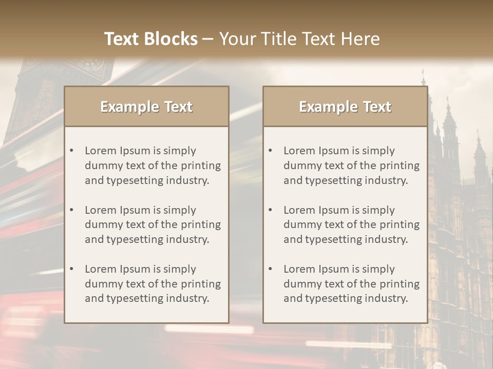 A Red Double Decker Bus Driving Down A Street PowerPoint Template