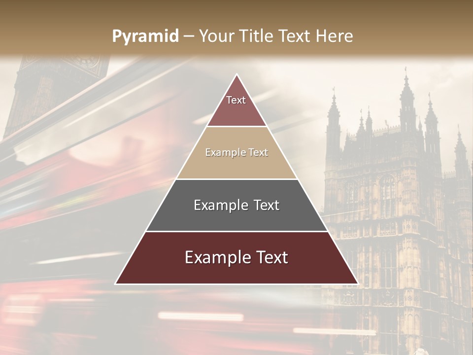 A Red Double Decker Bus Driving Down A Street PowerPoint Template