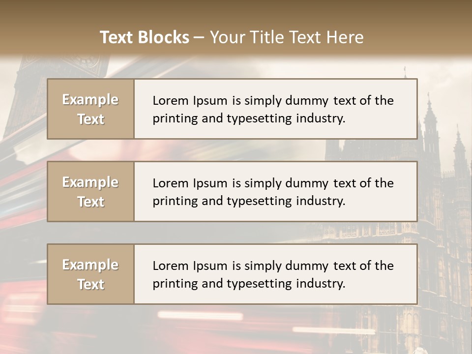 A Red Double Decker Bus Driving Down A Street PowerPoint Template