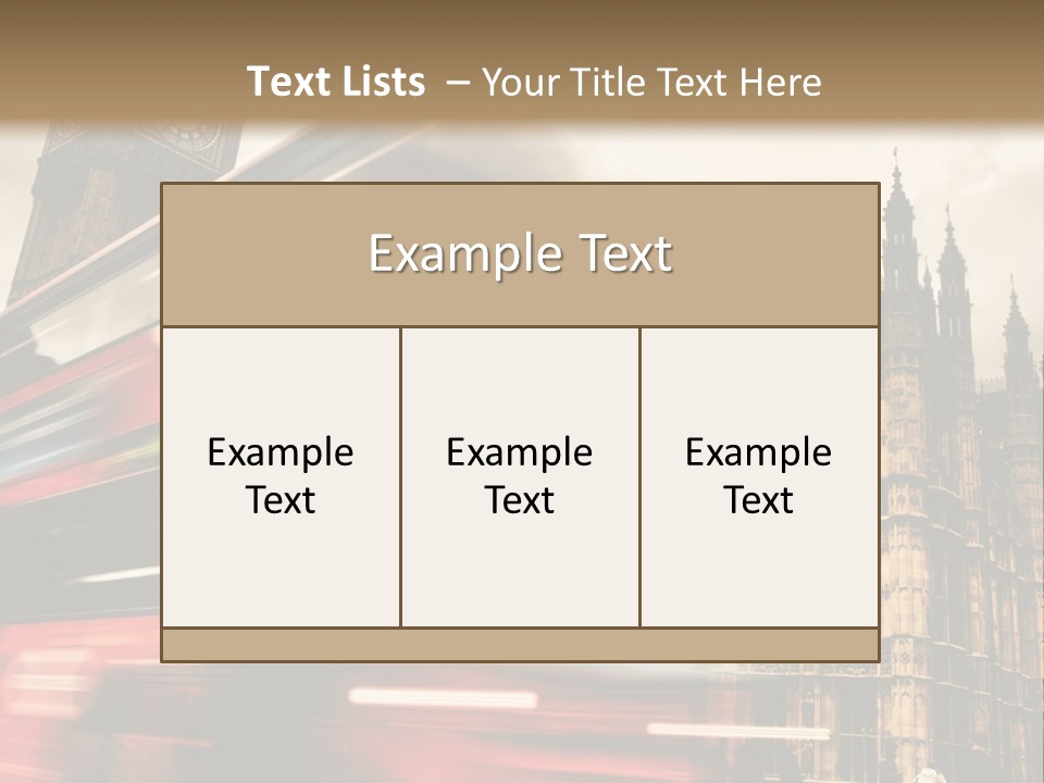 A Red Double Decker Bus Driving Down A Street PowerPoint Template