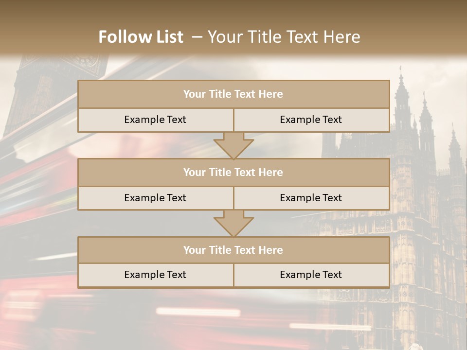 A Red Double Decker Bus Driving Down A Street PowerPoint Template