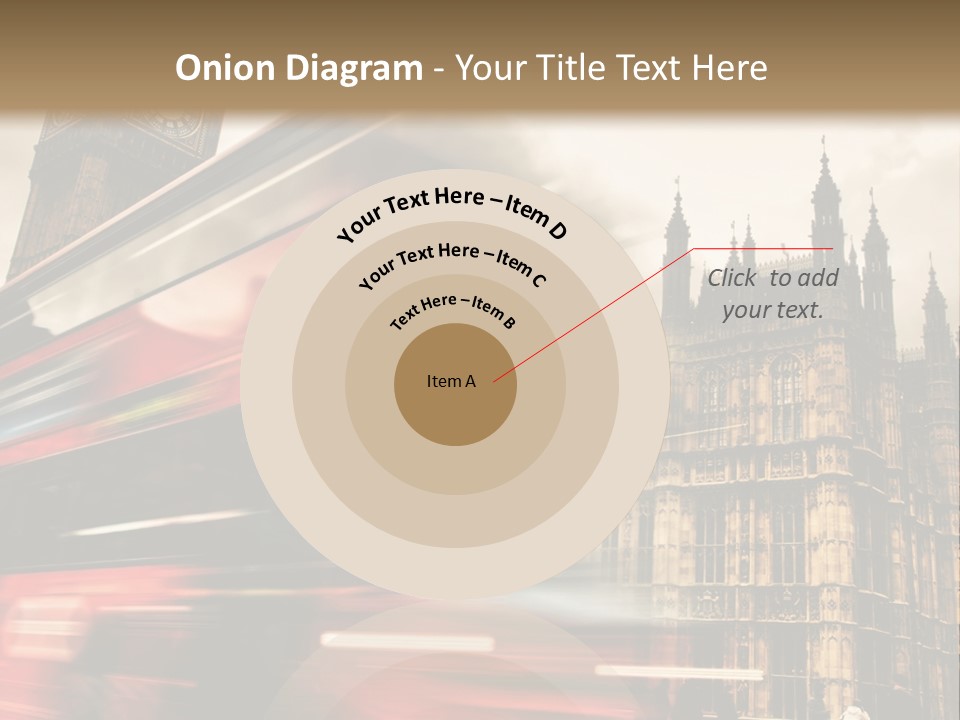 A Red Double Decker Bus Driving Down A Street PowerPoint Template