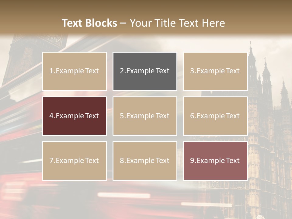 A Red Double Decker Bus Driving Down A Street PowerPoint Template