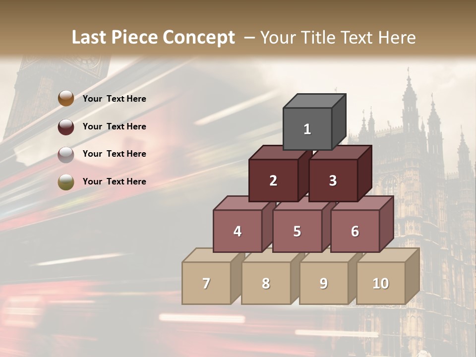 A Red Double Decker Bus Driving Down A Street PowerPoint Template