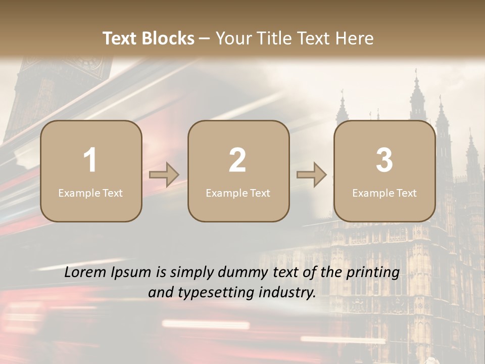 A Red Double Decker Bus Driving Down A Street PowerPoint Template