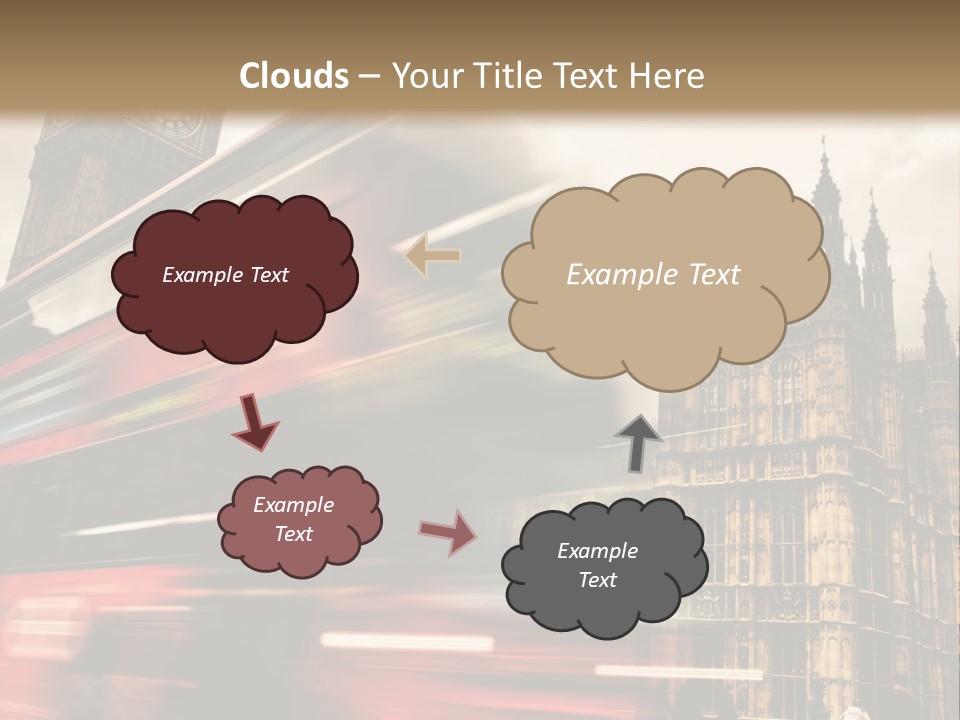A Red Double Decker Bus Driving Down A Street PowerPoint Template