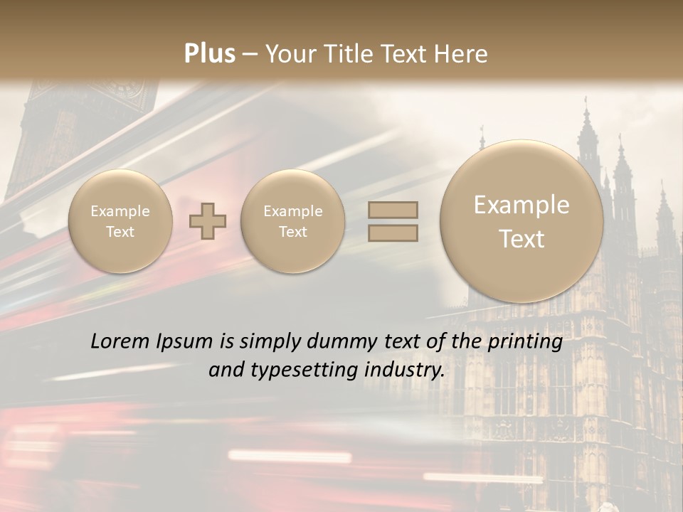 A Red Double Decker Bus Driving Down A Street PowerPoint Template