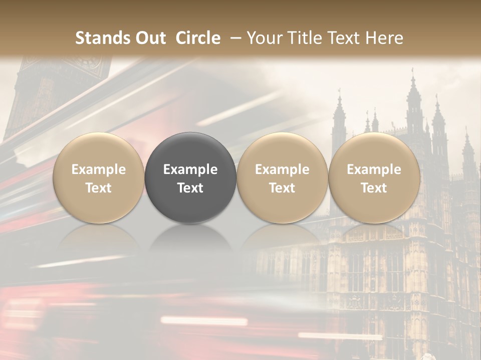 A Red Double Decker Bus Driving Down A Street PowerPoint Template