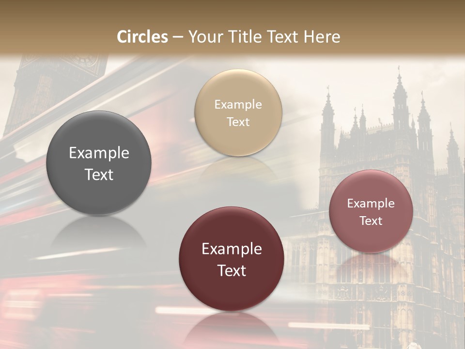 A Red Double Decker Bus Driving Down A Street PowerPoint Template